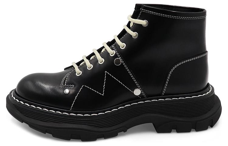 Alexander McQueen Tread Lace Up Boot 'Black Silver' Women's