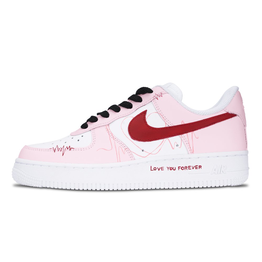 Nike Air Force 1 Air Force 1, Curved Love Anti Slip Wear Resistant Low Top Skateboard Shoes Unisex Pink