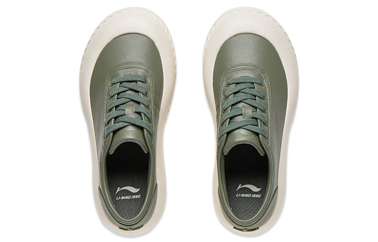 LI NING 1990 Lost Chain Anti Slip Wear Resistant Low Top Skateboard Shoes Women's Green