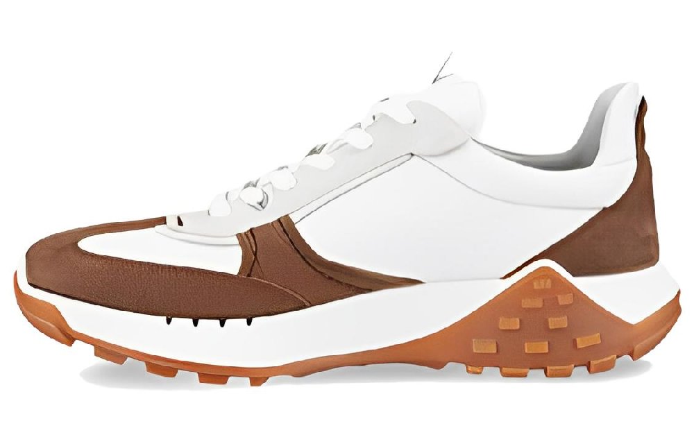 Ecco Shock Absorbers Low Top Casual Shoes Men's White Brown