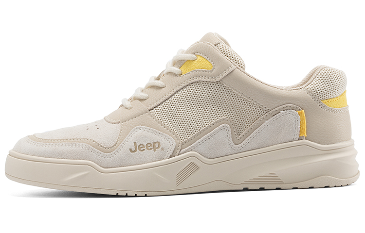 Jeep Lightweight And Breathable Low Top Skateboard Shoes Men's Beige