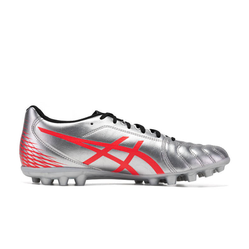 Asics Ds Light Club AG Rubber Short Studs Artificial Ground Coverage Soccer Shoes Men's Silver Red