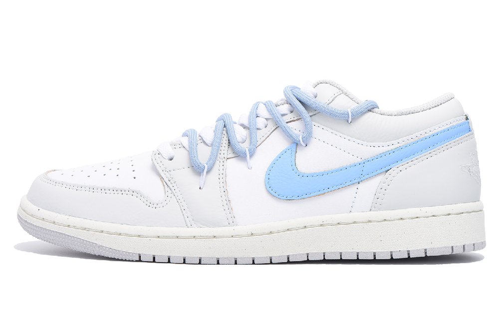 Jordan Air Jordan 1 Slip-Resistant Low-Top Vintage Basketball Shoes Men's Gray Blue