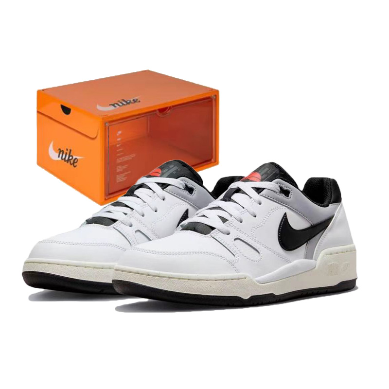 Nike Full Force Low Anti-Slip Wear-Resistant Low-Top Skateboard Shoes Men's White Black