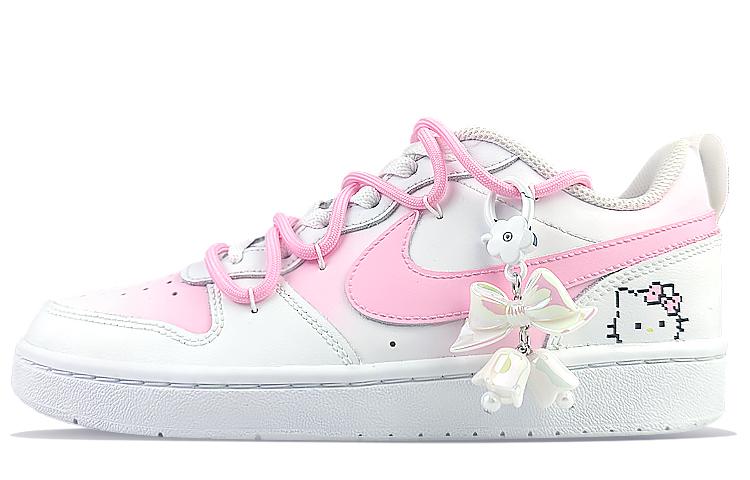Nike Court Borough Low Low-Top Skateboard Shoes Women's White Pink