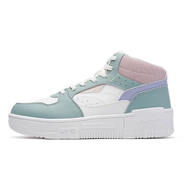 361° Abrasion Resistant Shock Absorbers Mid top Skateboard Shoes Women's White Green