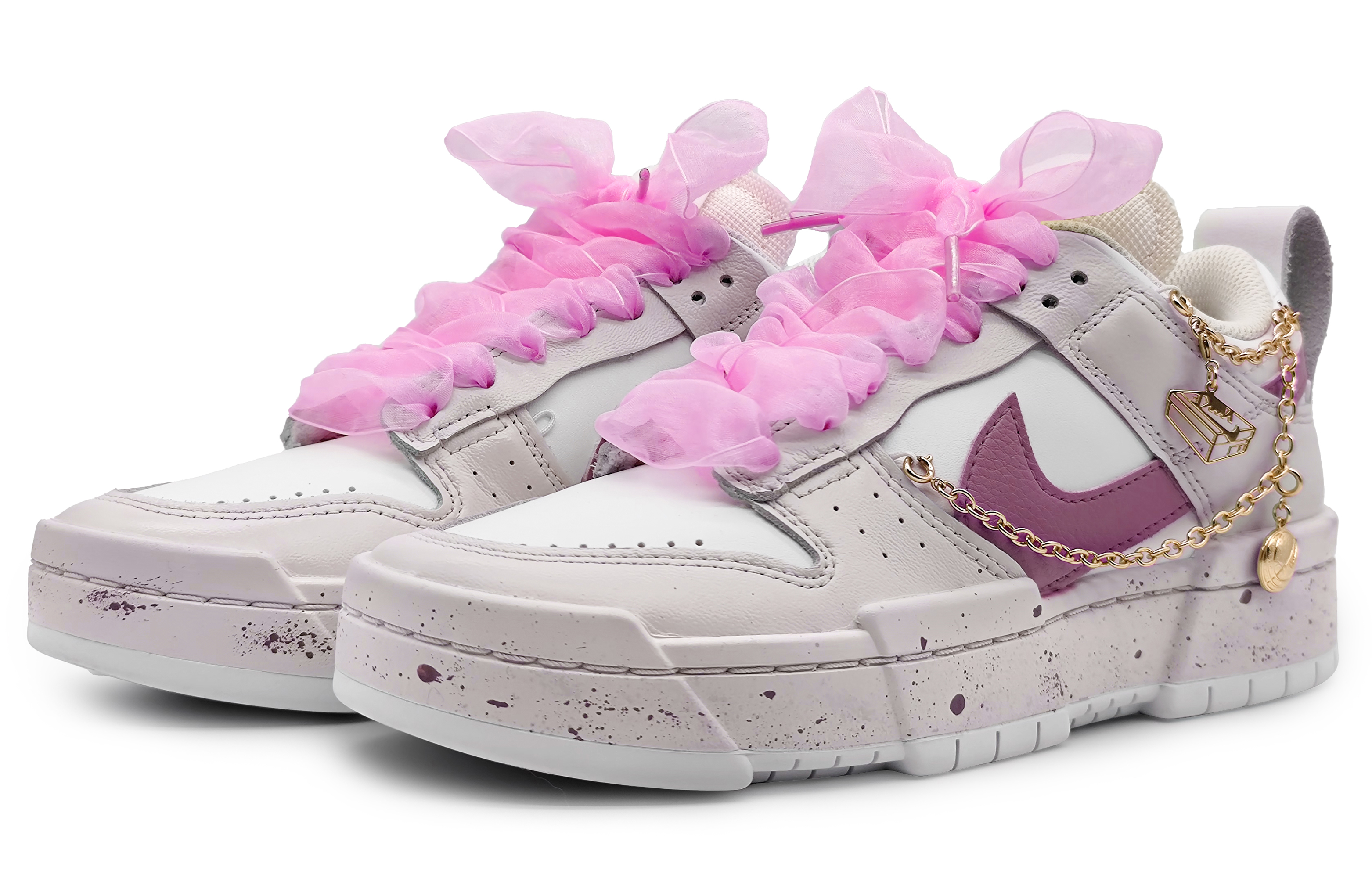 Nike Dunk Low Disrupt Anti-Slip And Wear-Resistant Lightweight Low-Top Skateboard Shoes Women's Violet