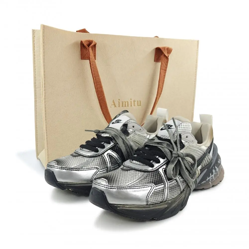 Nike V2K Run Low Top Running Shoes Women's Silver