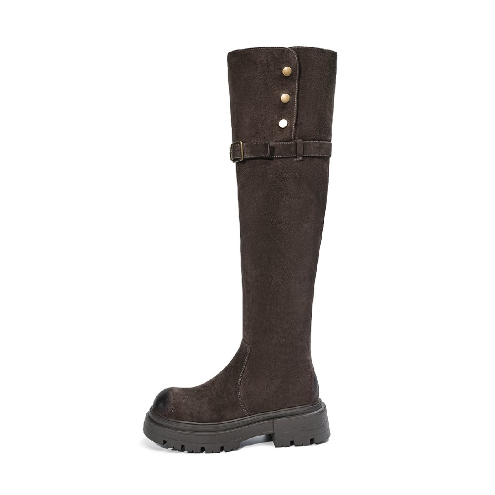 EBLAN Knee-high Boots Women's Umber