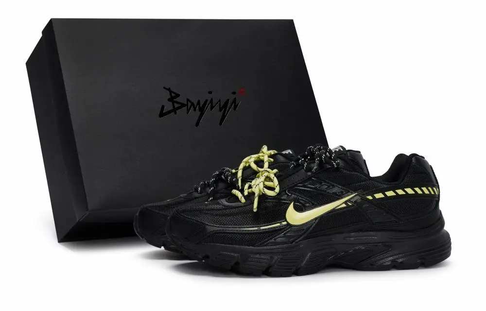 Nike Initiator Anti Slip Wear Resistant Low Top Running Shoes Men's Black Yellow