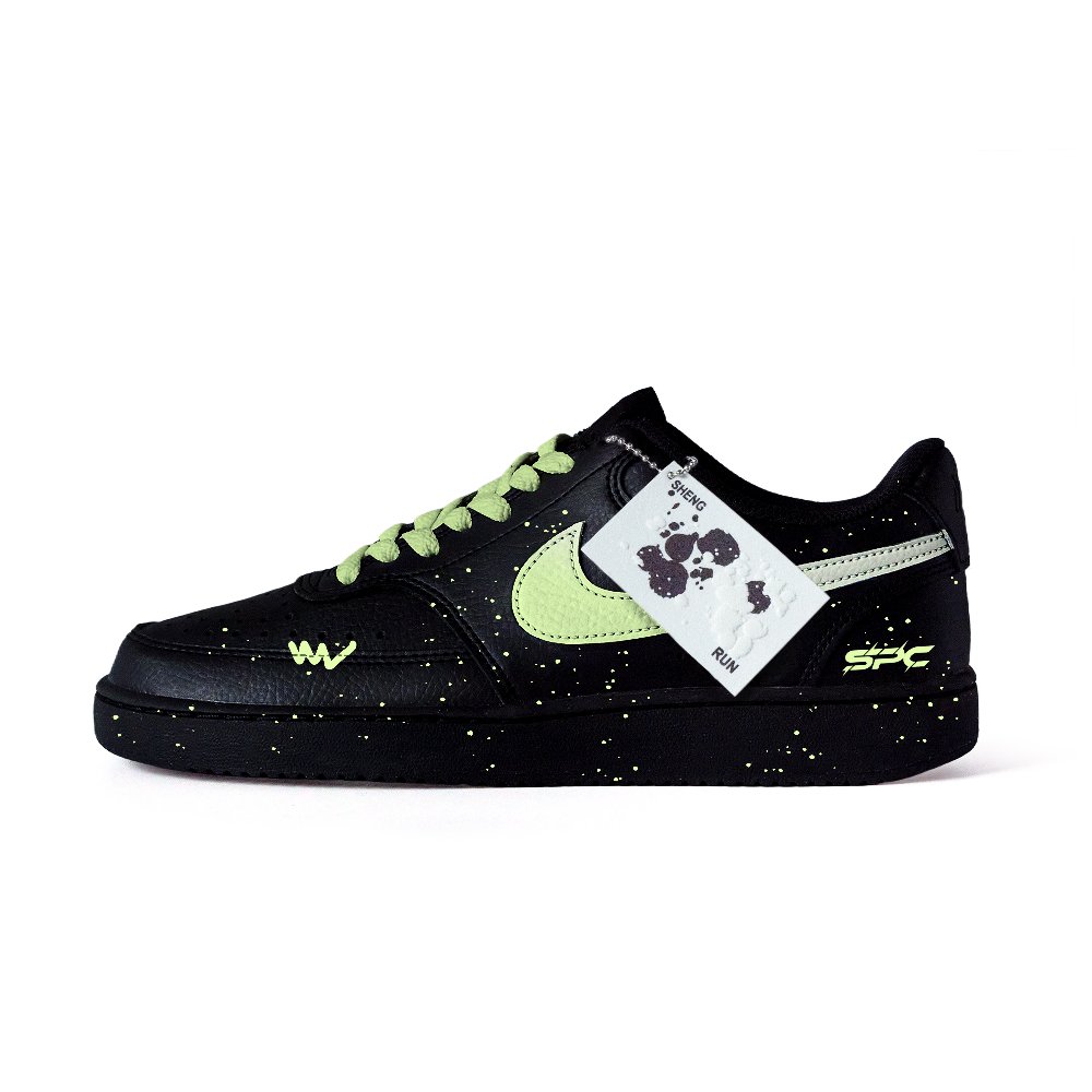 Nike Court Vision Emerald Wave Shimmer Anti-Slip Wear-Resistant Low-Top Skateboard Shoes Unisex Light Green
