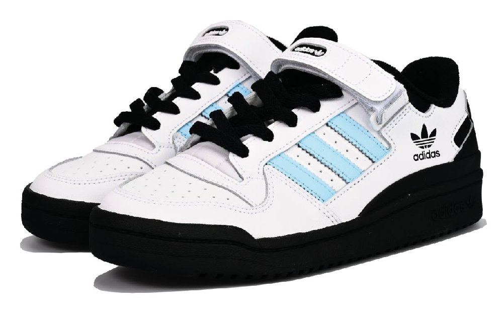 Adidas Originals FORUM Anti Slip Wear Resistant Low Top Skateboard Shoes Unisex Blue White