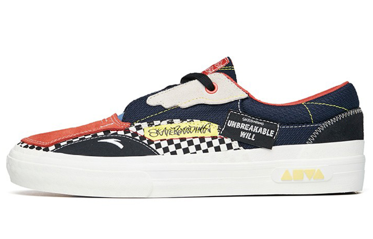 Anta Aoxing Anti-Slip And Wear-Resistant Lightweight Low-Top Skateboard Shoes Men's Black Blue Red Lace-Up Version