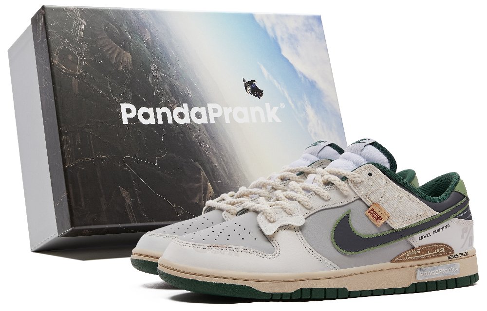 Nike Dunk Anti-Slip And Wear-Resistant Lightweight Low-Top Skateboard Shoes Unisex Black Gray Green