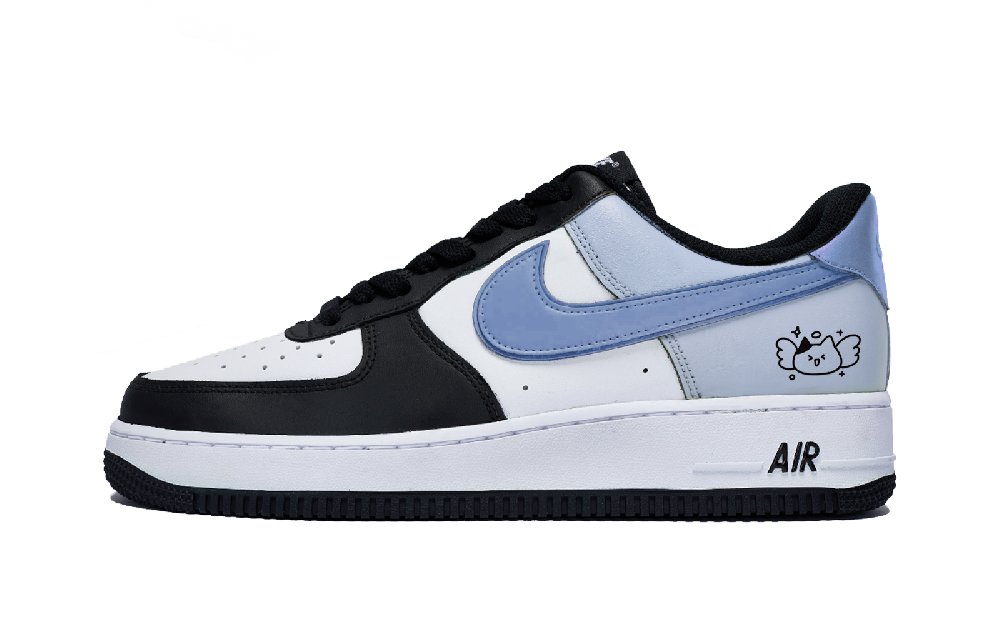 Nike Air Force 1 Puppy Fragment Low Top Skateboard Shoes Men's White Blue