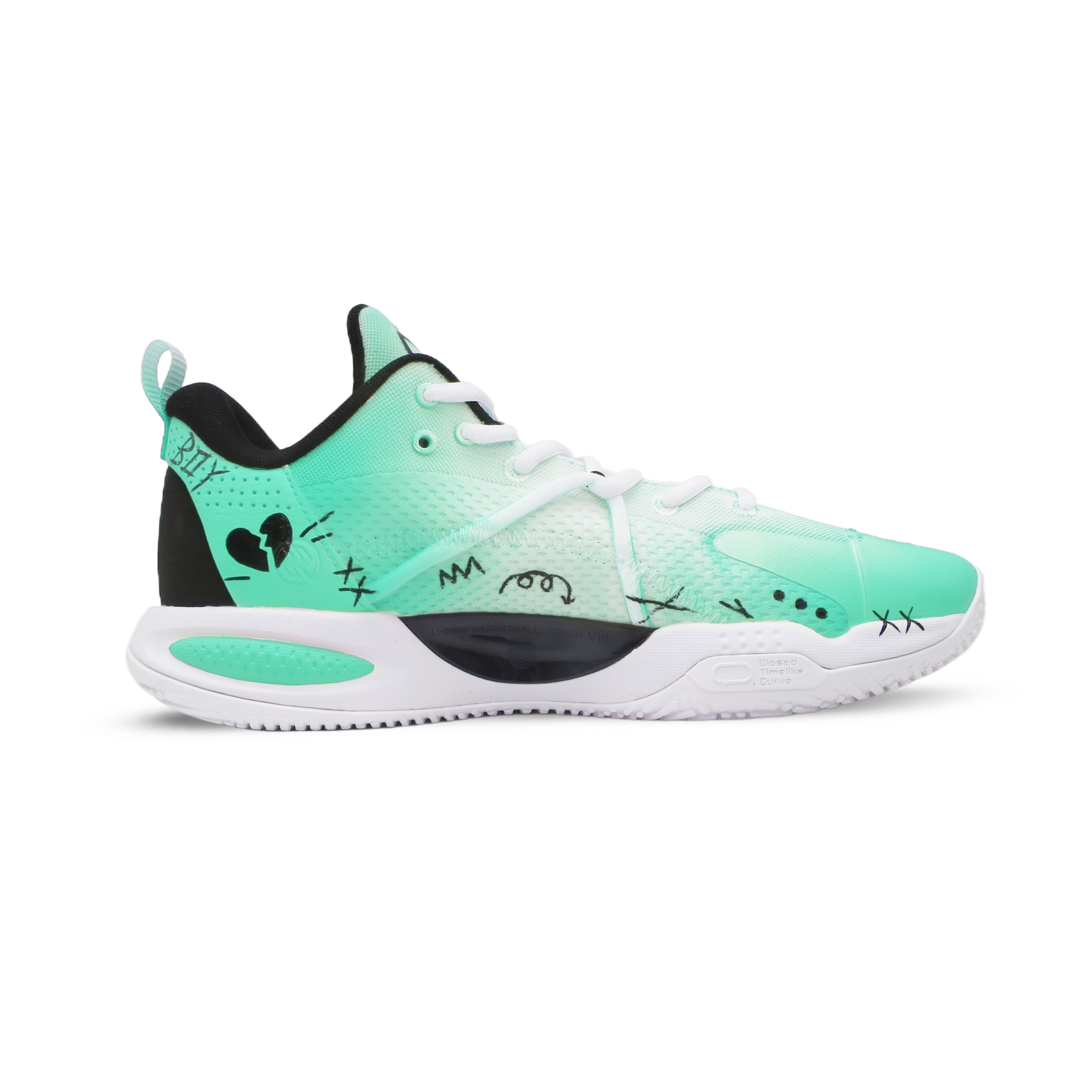 LiNing Speed 8 Electronic Fun Toys Cushioning Anti-Slip And Wear-Resistant Support Low-Top Basketball Shoes Men's Green