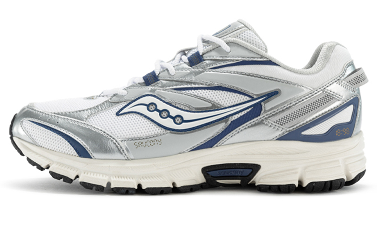 Saucony Cohesion 2K Cushioning Anti-Slip Wear-Resistant Breathability Low-Top Casual Running Shoes Unisex White Silver