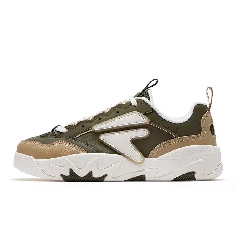 FILA FUSION Nollie Skateboard Shoes Men's Beech Wood Green Plate Brown