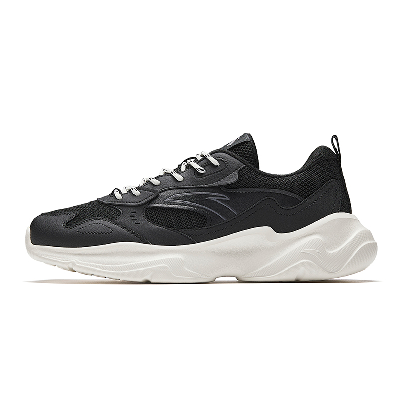 Anta Life Collection Anti Slip Wear Resistant Low Top Chunky Sneakers Men's Basic Black