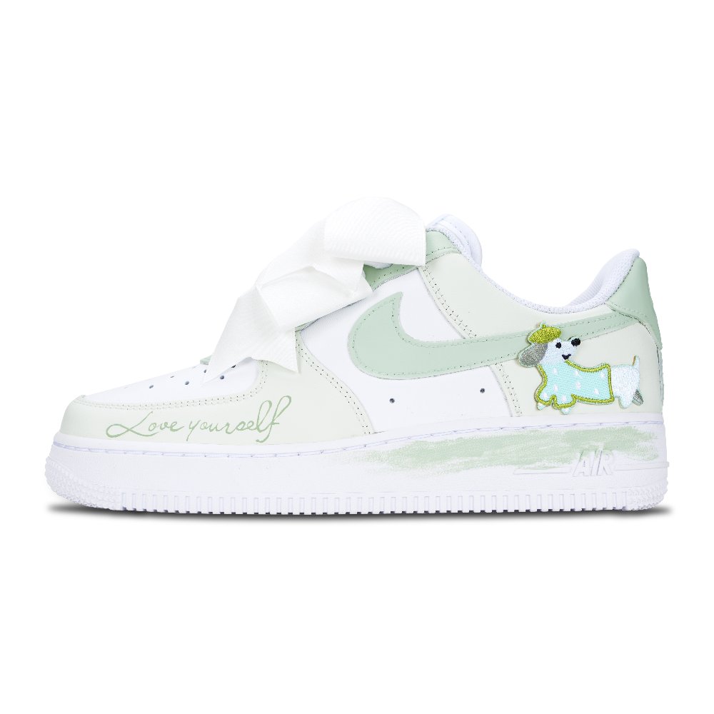 Nike Air Force 1 Anti Slip Wear Resistant Low Top Skateboard Shoes Women's Green White