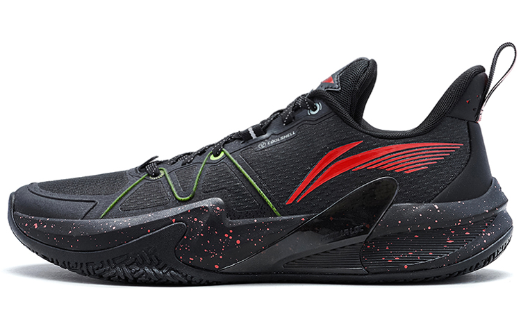LiNing Light Speed 1.5 Abrasion Resistant Breathable Rebound Low Top Basketball Shoes Men's Black Red