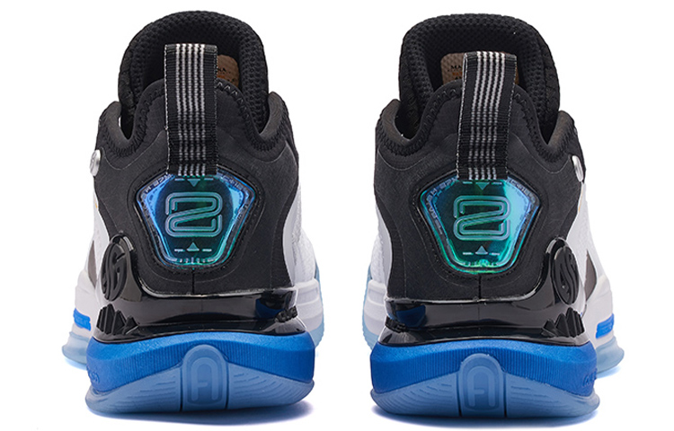 361° AG 2 Cushioning Anti-Slip Wear-Resistant Breathability Mid-Top Performance Basketball Shoes White Black Blue