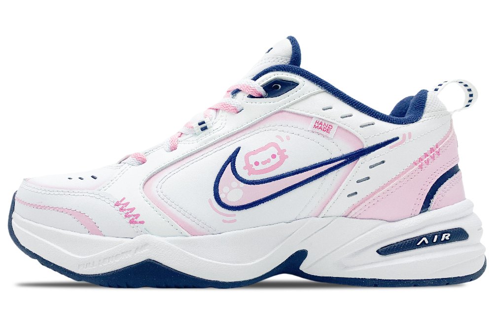 Nike Air Monarch 4 Anti-Slip And Wear-Resistant Height Increasing Low-Top Chunky Sneakers Unisex Pink White