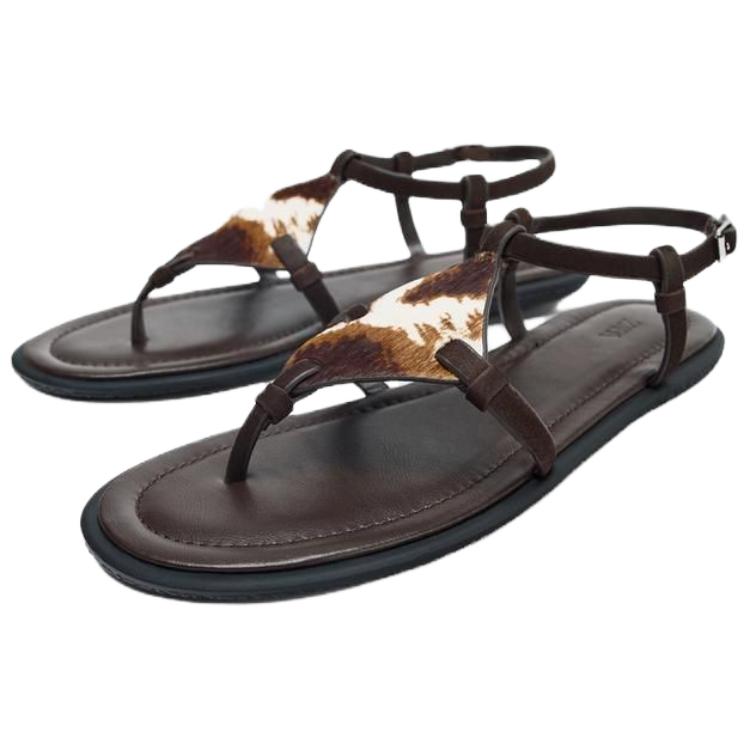 ZARA One Strap Sandals 1.5cm Women's Brown купить в интернет-магазине Yoocart с быстрой доставкой по России.