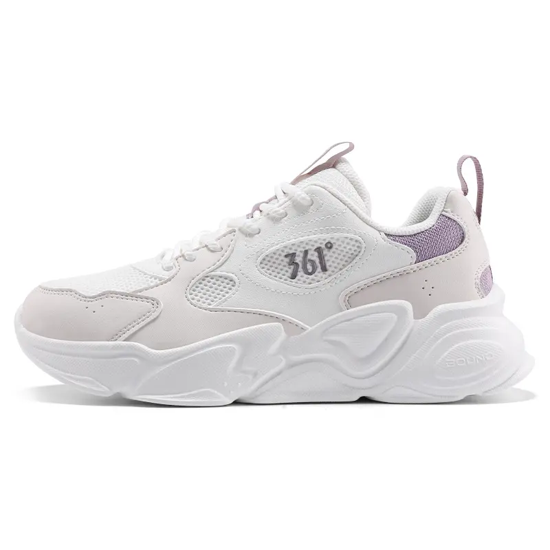 361° Slip Resistant, Abrasion Resistant, Lightweight Low Top Casual Shoes Women's White Beige Purple