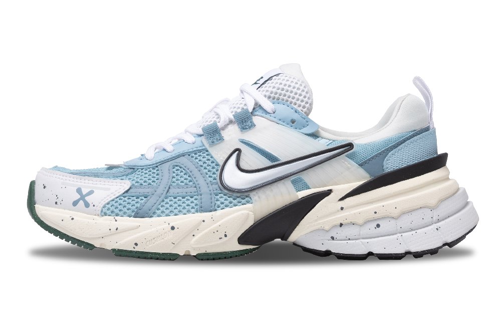 Nike V2K Run Cushioning Wear-Resistant Low-Top Running Shoes Women's Blue Green