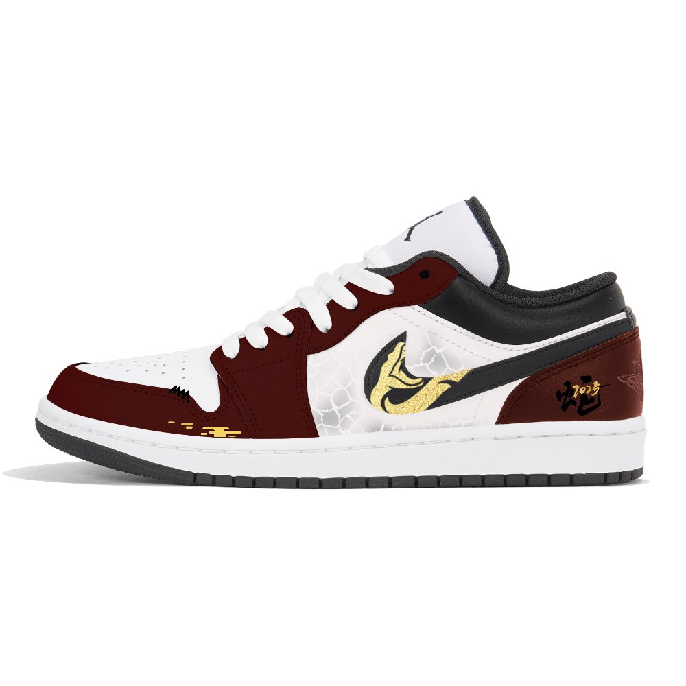 Jordan Air Jordan 1 Vintage Basketball Shoes Men Low Top Black/White/Yellow
