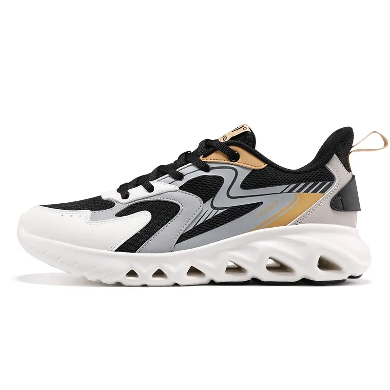 361° Breathable And Lightweight Low Top Casual Running Shoes Men's Black Gray
