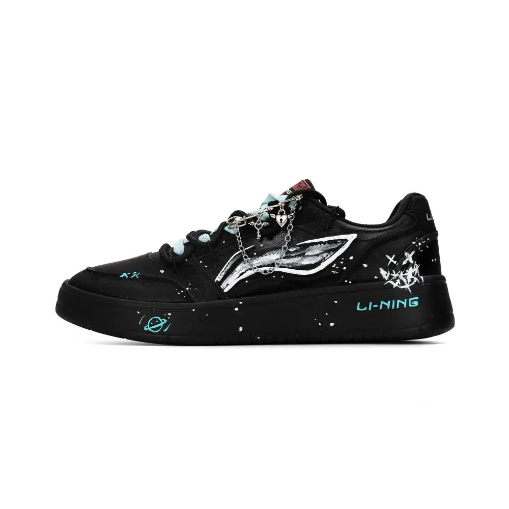 LiNing Yuanbao V3 Abrasion Resistant Coverage Low top Skateboard Shoes Men's Black White