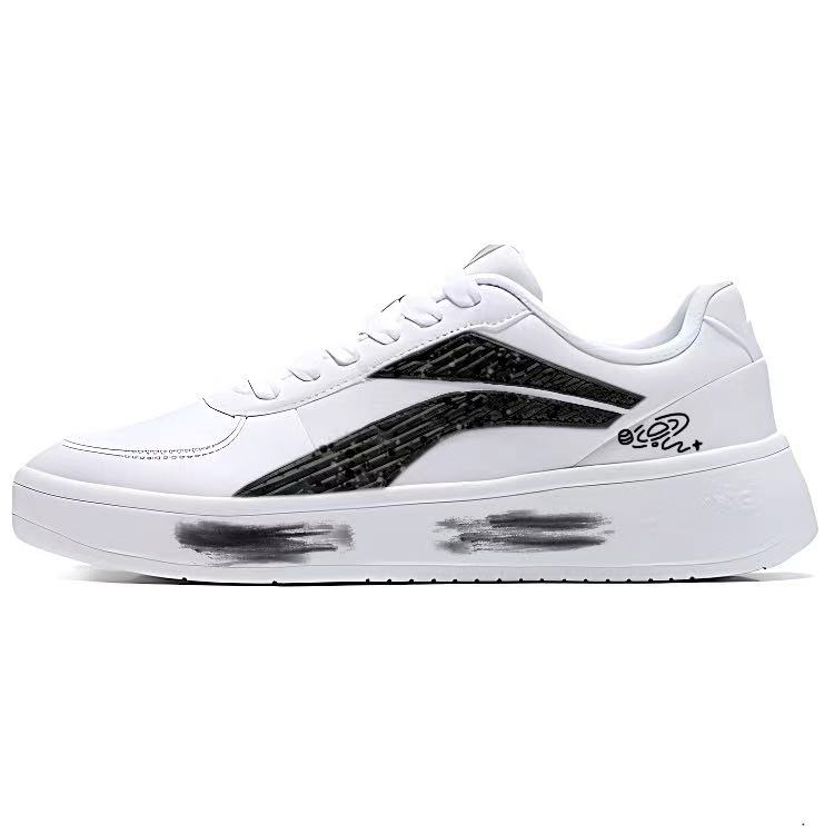 LiNing Slip Resistant, Abrasion Resistant, Lightweight Low Top Skateboard Shoes Men's Black