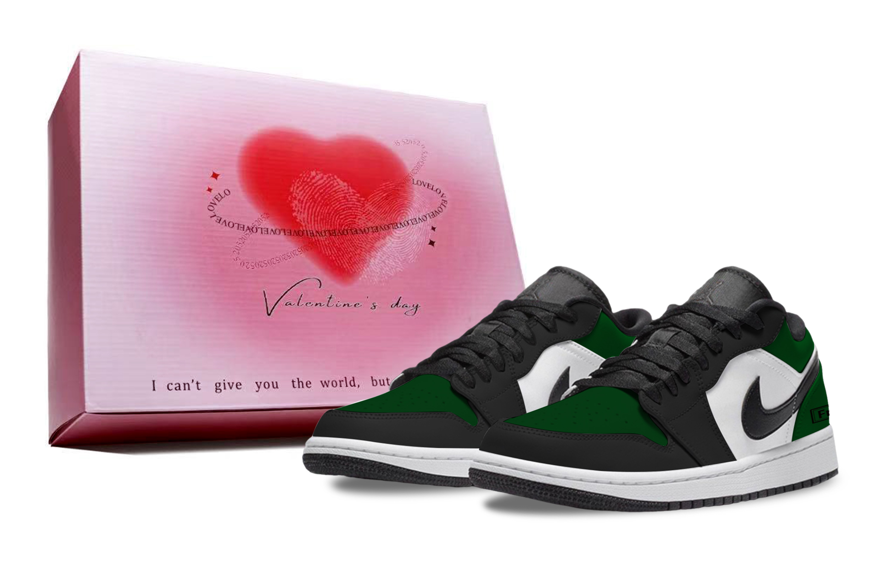 Jordan Air Jordan 1 Vintage Basketball Shoes Unisex Low top Black Green