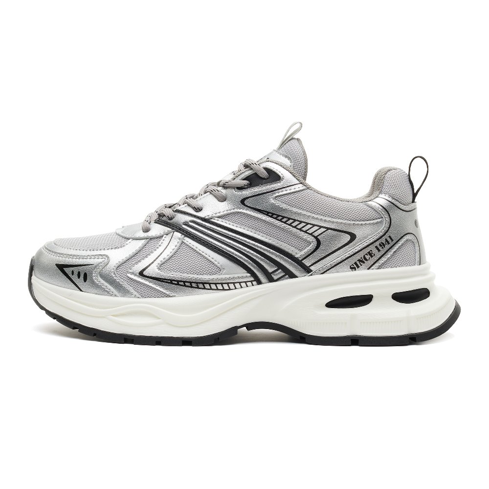 JEEP SPIRIT Cushioning, Breathable, Lightweight Low Top Running Shoes Unisex Silver