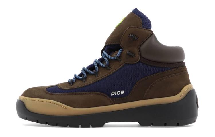 DIOR Lace Up Ankle Boots Brown Blue