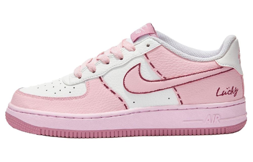 Nike Air Force 1 Running Sweetheart SAML Anti-Slip Wear-Resistant Low-Top Skateboard Shoes GS Pink White