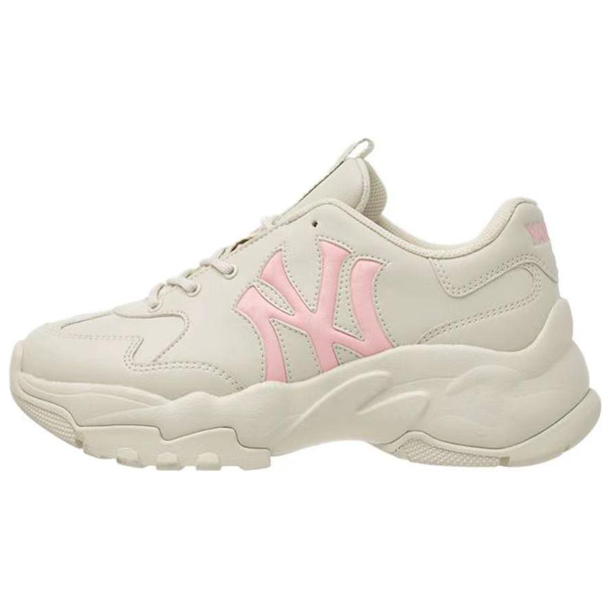MLB Big Ball Chunky Anti-Slip Wear-Resistant Low-Top Chunky Sneakers Unisex Ivory White