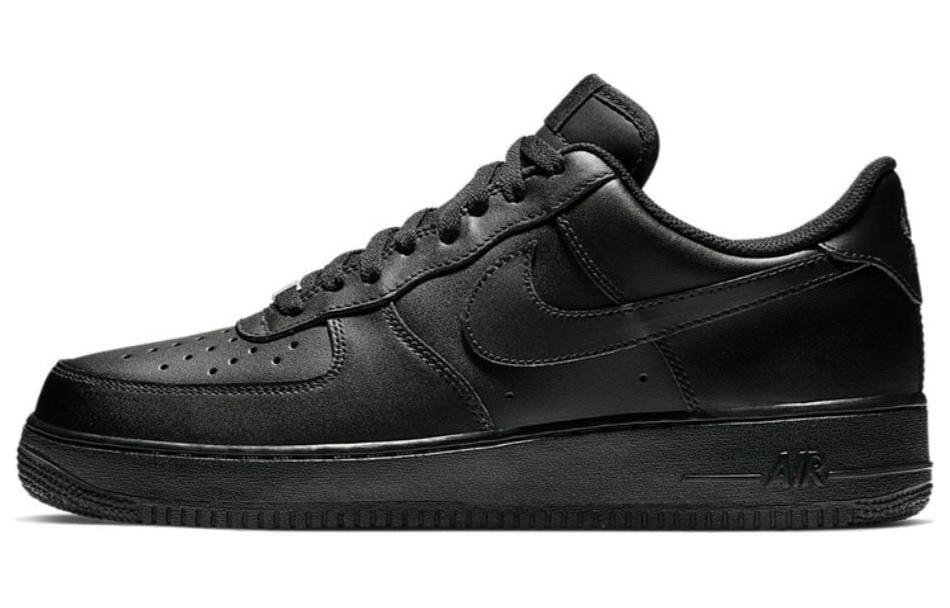 Nike Air Force 1 Coverage Low Top Skateboard Shoes Women's Black White