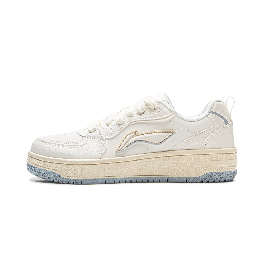 LiNing Tianji Soft Cushioning, Wear Resistant Low Top Skateboard Shoes Women's White Blue