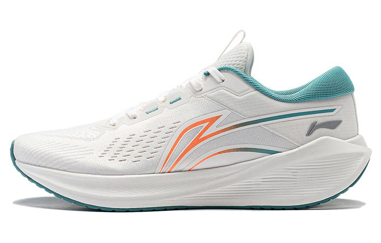 LiNing Wave V2 Cushioning, Slip Resistant, Abrasion Resistant, Breathable Low Top Casual Running Shoes Men's Mist White