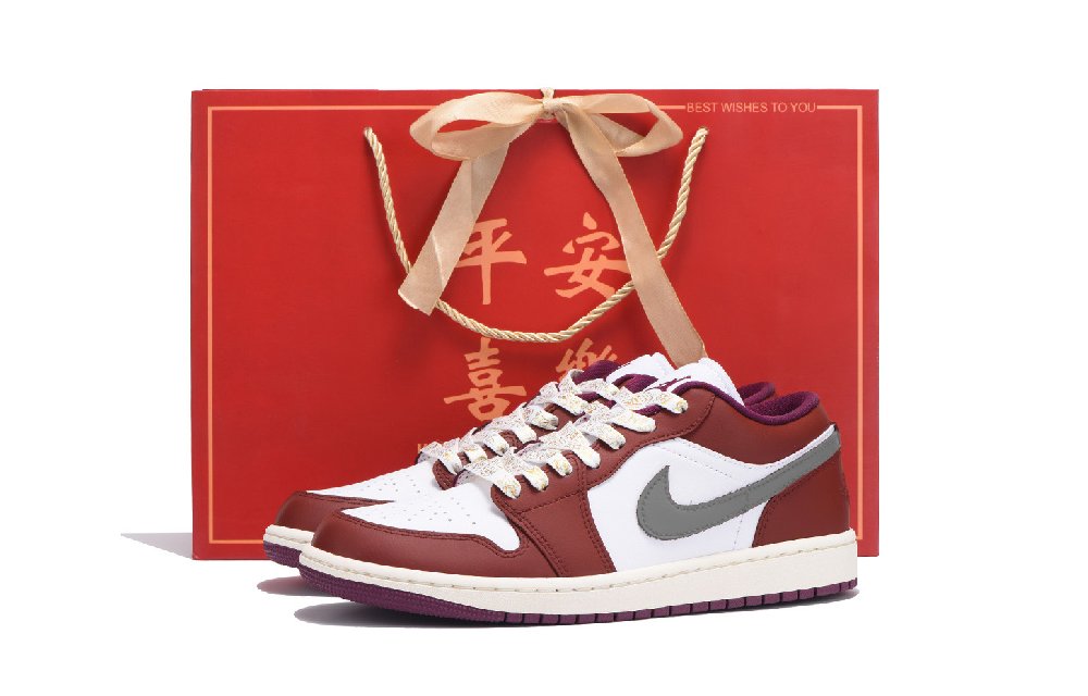 Jordan Air Jordan 1 Anti-Slip And Wear-Resistant Coverage Low-Top Vintage Basketball Shoes Women's Red