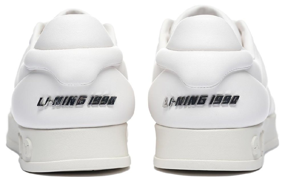 LI-NING 1990 001 Wear-Resistant Low-Top Skateboard Shoes Men's White