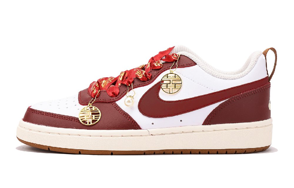 Nike Court Borough Slip Resistant And Abrasion Resistant Coverage Low Top Vintage Basketball Shoes Women's Red