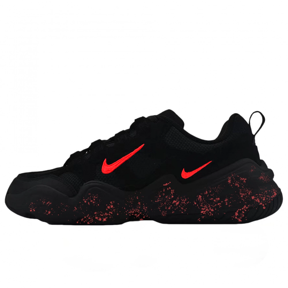 Nike Tech Hera Red Hook Ink Splatter Breathable And Lightweight Low top Casual Shoes Unisex Red