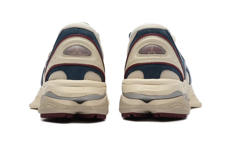 LI-NING 1990 Lava Anti-Slip Wear-Resistant Low-Top Casual Shoes Women's Yellow Blue Patchwork