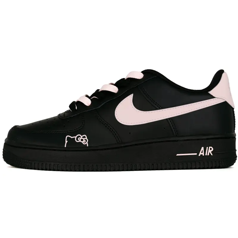 Nike Air Force 1 Black Warrior Air Force 1 Abrasion Resistant Low top Skateboard Shoes Unisex Pink