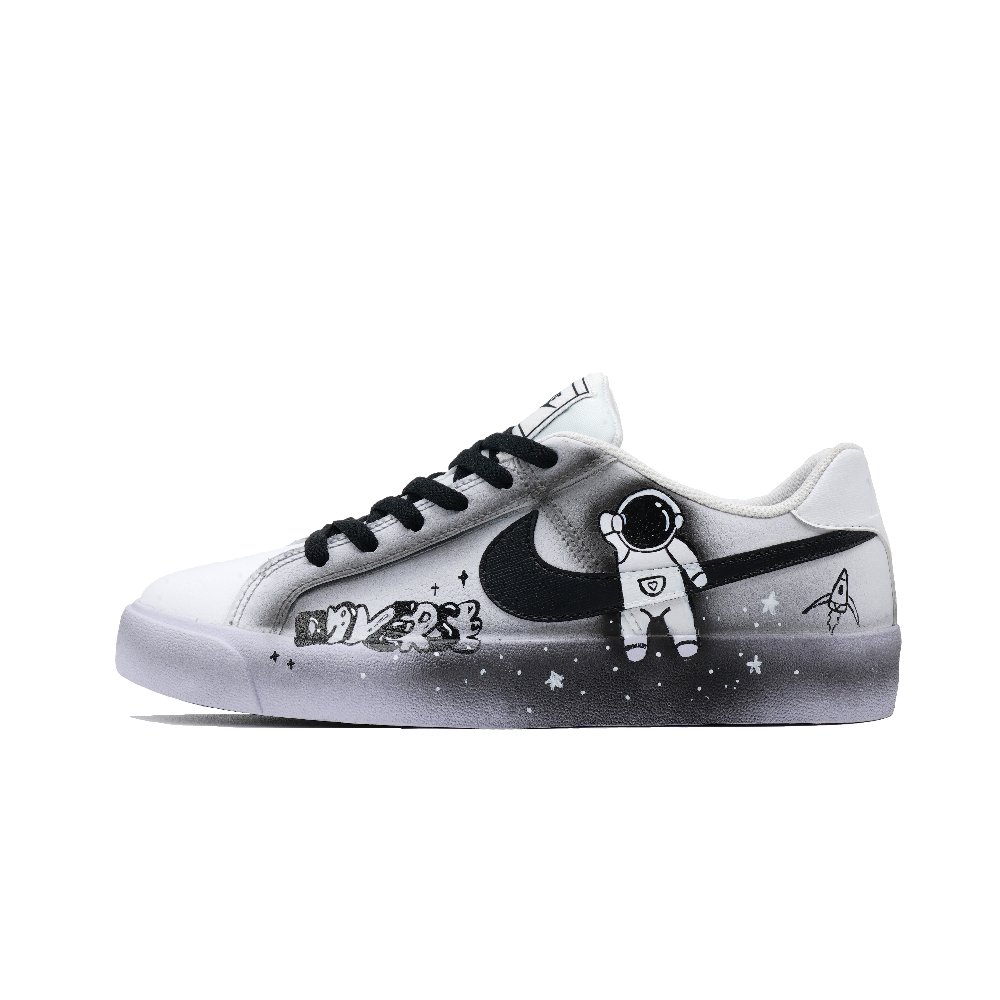 Nike Court Royale AC Astronaut Cushioning Balance Lightweight Support Low Top Skateboard Shoes Unisex Black White