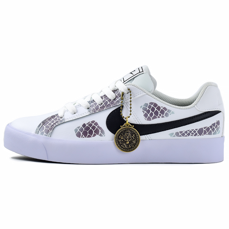 Nike Court Royale Anti-Slip Wear-Resistant Low-Top Skateboard Shoes Unisex White Black